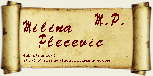 Milina Plećević vizit kartica